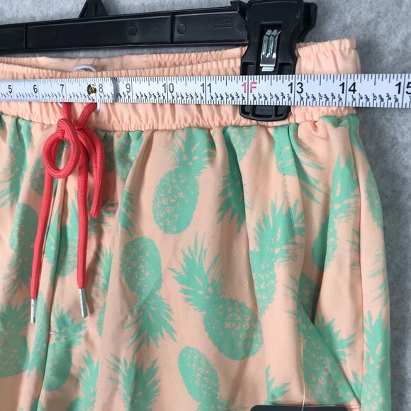 Mossman Australia Swim Trunk Small Peach Stretch Pineapple Volley Board 6 Inseam - Picture 5 of 11